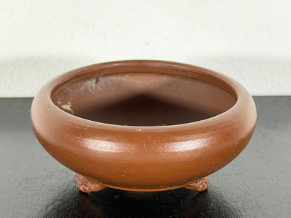 New Japanese Tokoname Unglazed Round Bonsai Pot Bigei - 2.75” By 1.25”