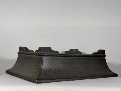 Preowned Japanese Tokoname Rectangular Bonsai Pot Seizan - 14” By 10.25”