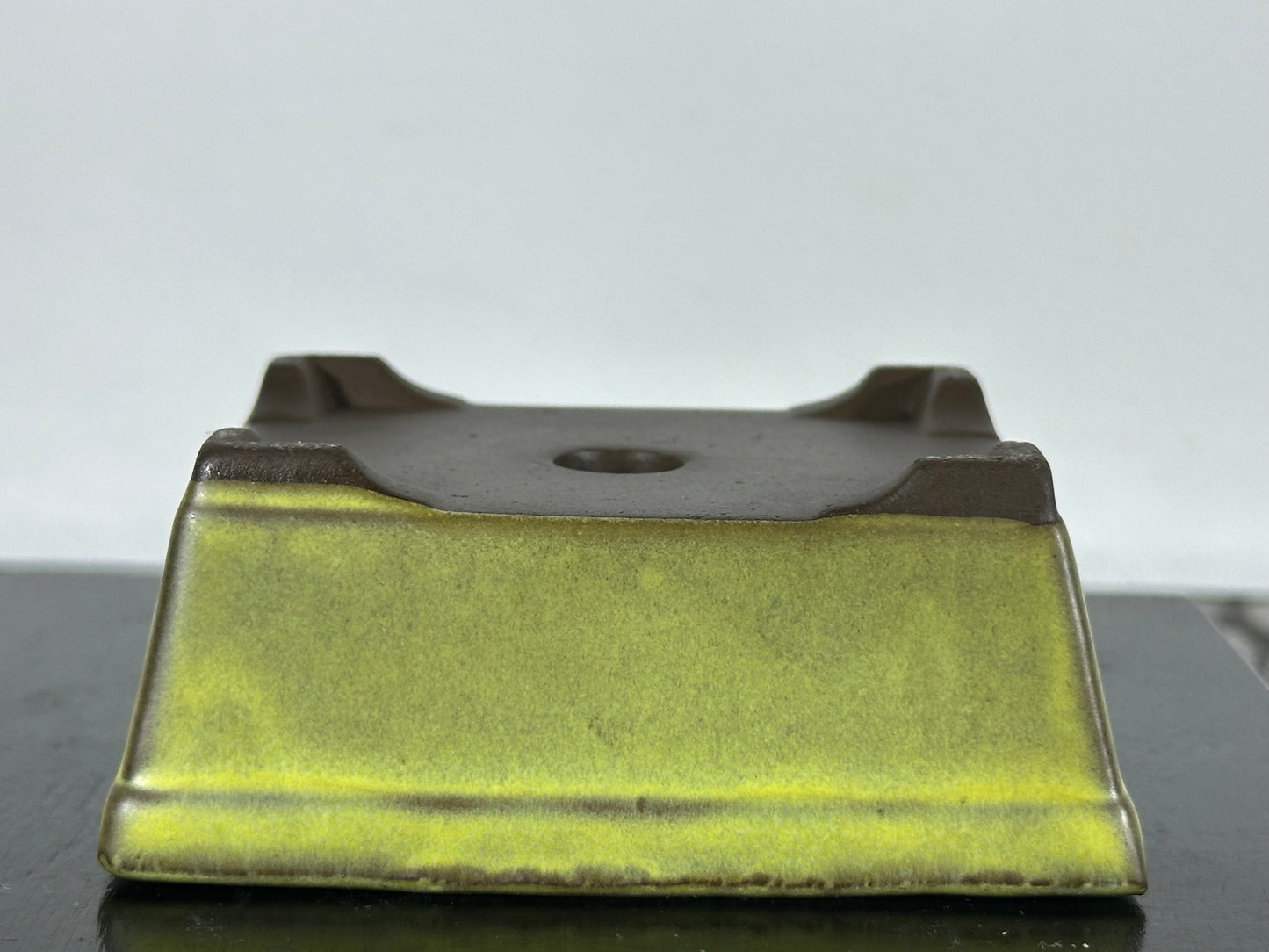 Preowned Japanese Tokoname Rectangular Bonsai Pot - 3.5” By 2 7/8”