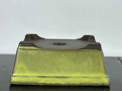 Preowned Japanese Tokoname Rectangular Bonsai Pot - 3.5” By 2 7/8”