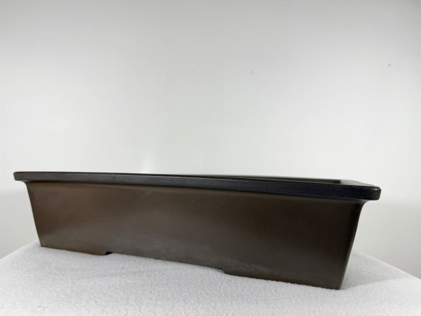 Preowned Japanese Tokoname Unglazed Rectangular Bonsai Pot Sankyou - 15.5” By 11”