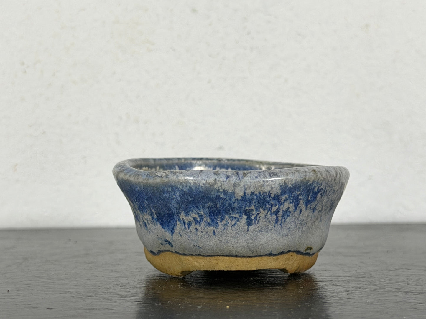 Preowned Japanese Tokoname Glazed Round Bonsai Pot - 2” By 7/8”