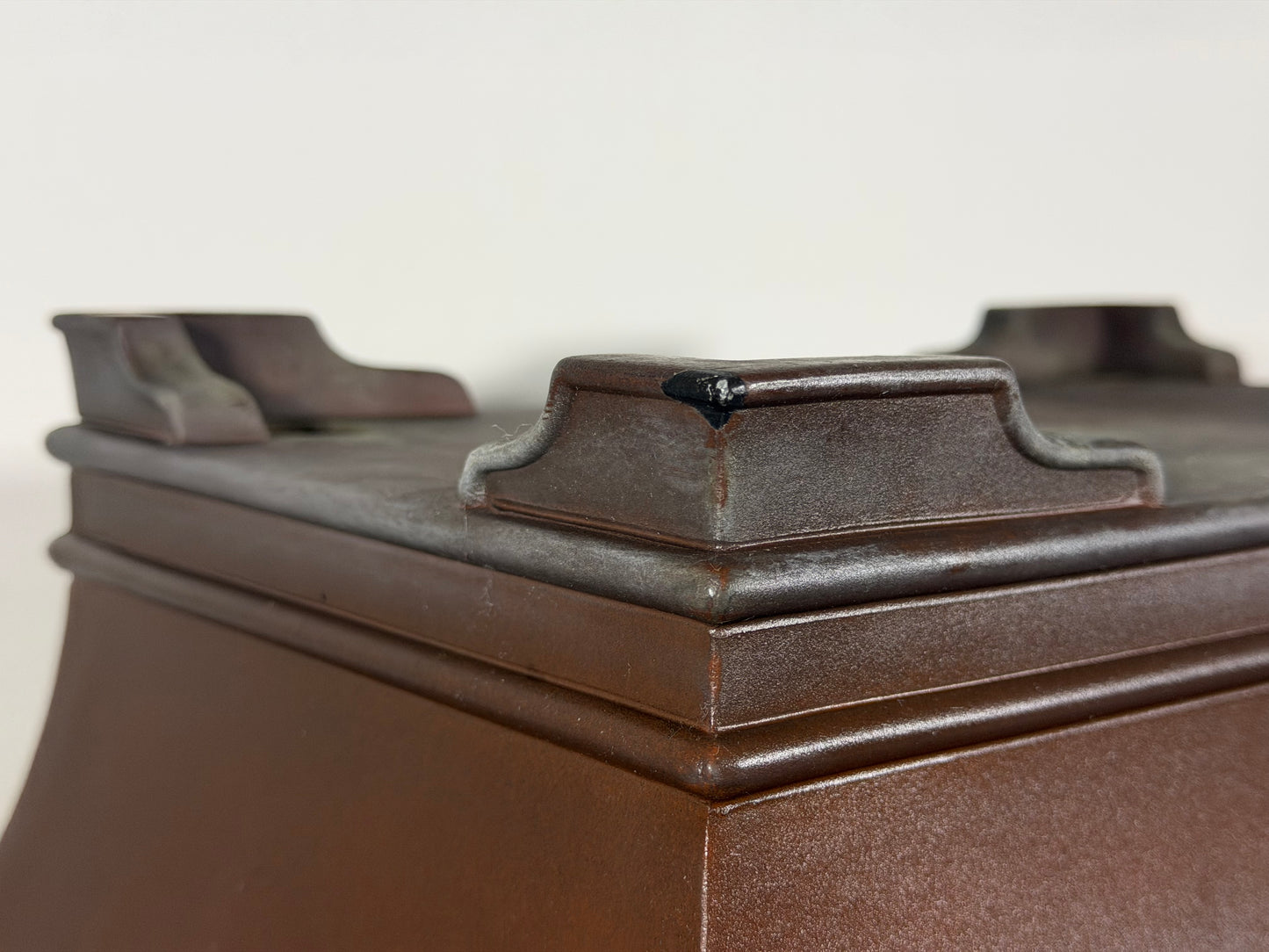 Preowned Japanese Tokoname Unglazed Rectangular Bonsai Pot Senkouen - 18.5” By 13.5”