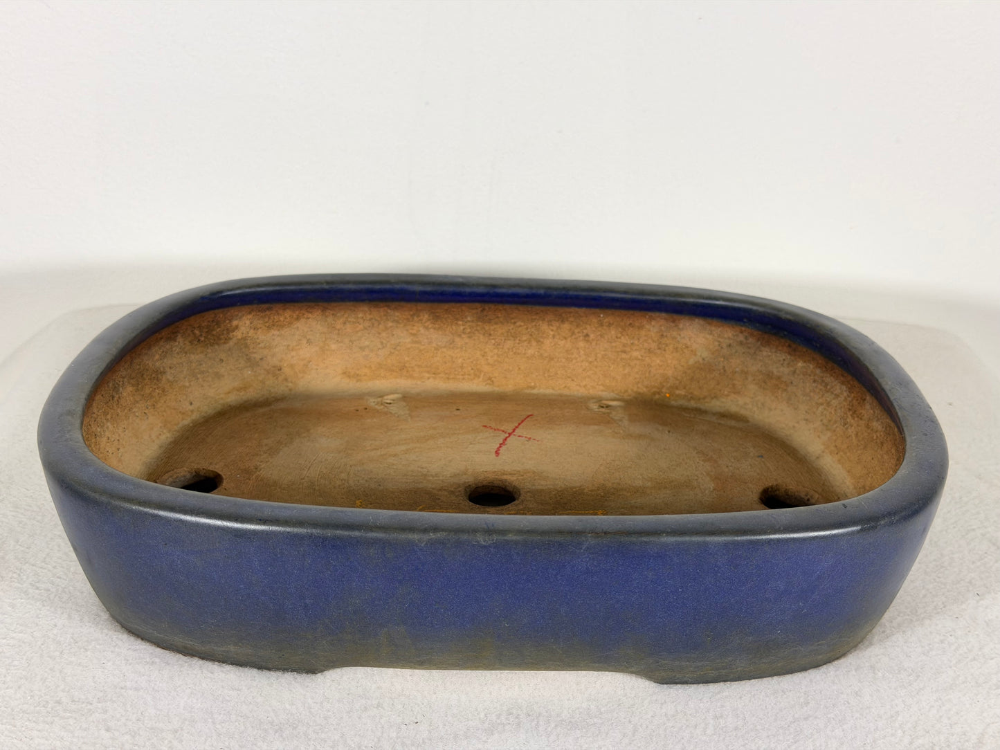 Preowned Japanese Tokoname Glazed Rectangular Bonsai Pot Yamafusa - 11.25” By 8.5”