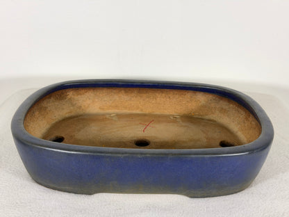 Preowned Japanese Tokoname Glazed Rectangular Bonsai Pot Yamafusa - 11.25” By 8.5”