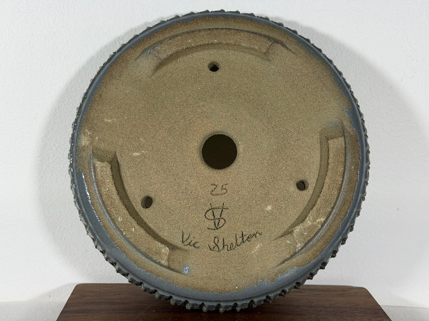 Victor Shelton Glazed Round Bonsai Pot (American-Made) - 9” By 1.75”