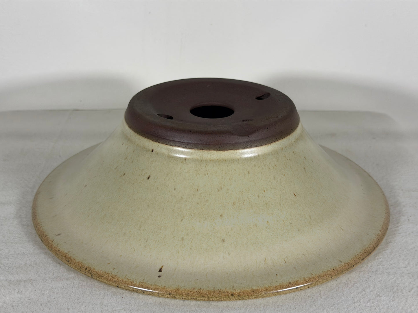 Preowned Japanese Tokoname Round Bonsai Pot Yamaaki - 10.5” By 3”