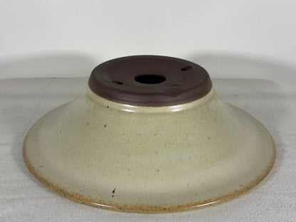 Preowned Japanese Tokoname Round Bonsai Pot Yamaaki - 10.5” By 3”