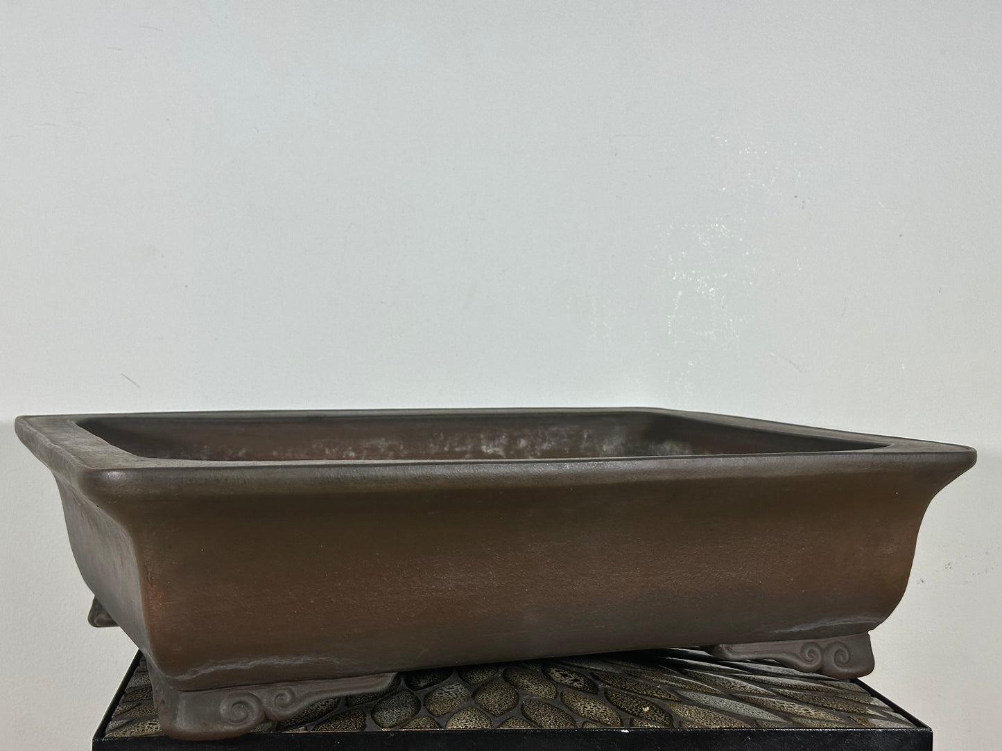 Preowned Japanese Tokoname Unglazed Rectangular Bonsai Pot Syukouzan - 19.5” By 15”