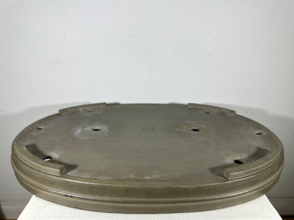 Preowned Japanese Tokoname Unglazed Oval Shallow Bonsai Pot Seizan - 24.25” By 17.25”