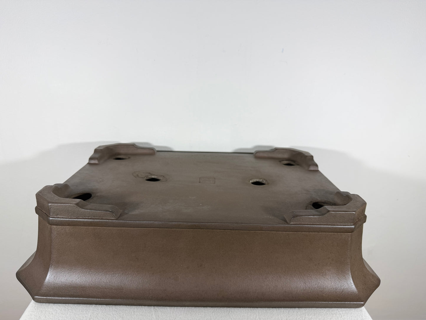 Preowned Japanese Tokoname Unglazed Rectangular Bonsai Pot Gyouzan Nakano - 19.75” By 14.5”