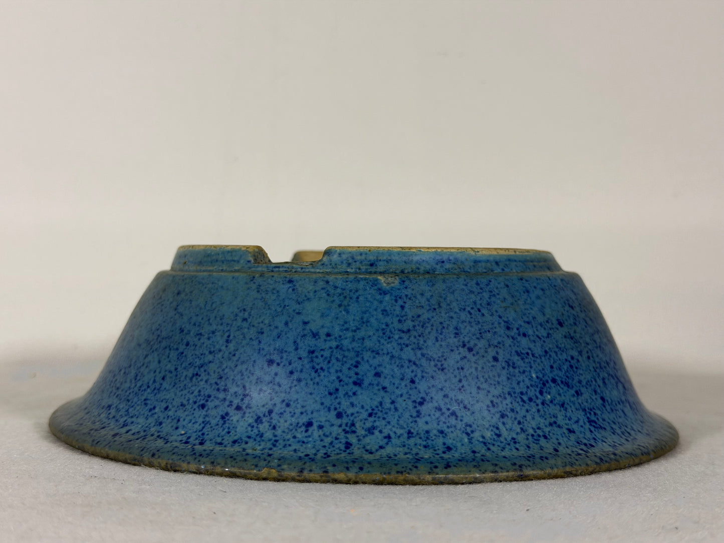 Preowned Japanese Tokoname Glazed Round Bonsai Pot Aiba Koyo - 7.5” By 2 1/8”