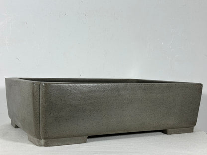 Preowned Japanese Tokoname Unglazed Rectangular Bonsai Pot Seizan - 13.75” By 9.75”