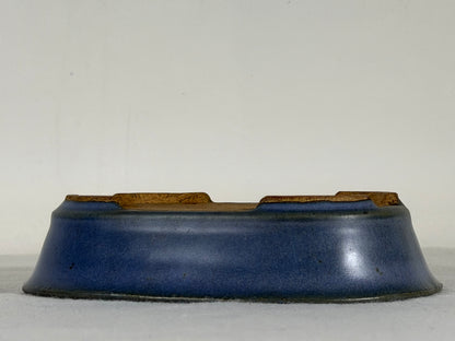 Preowned Japanese Tokoname Glazed Oval Bonsai Pot Hatutori - 6.5” By 4.75”