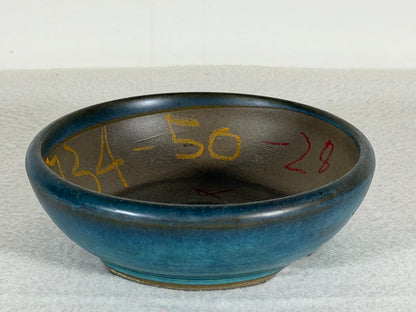 Preowned Japanese Tokoname Glazed Round Bonsai Pot - 5” By 1.5”