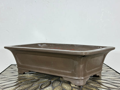 Preowned Japanese Tokoname Unglazed Rectangular Bonsai Pot - 13.75” By 8”