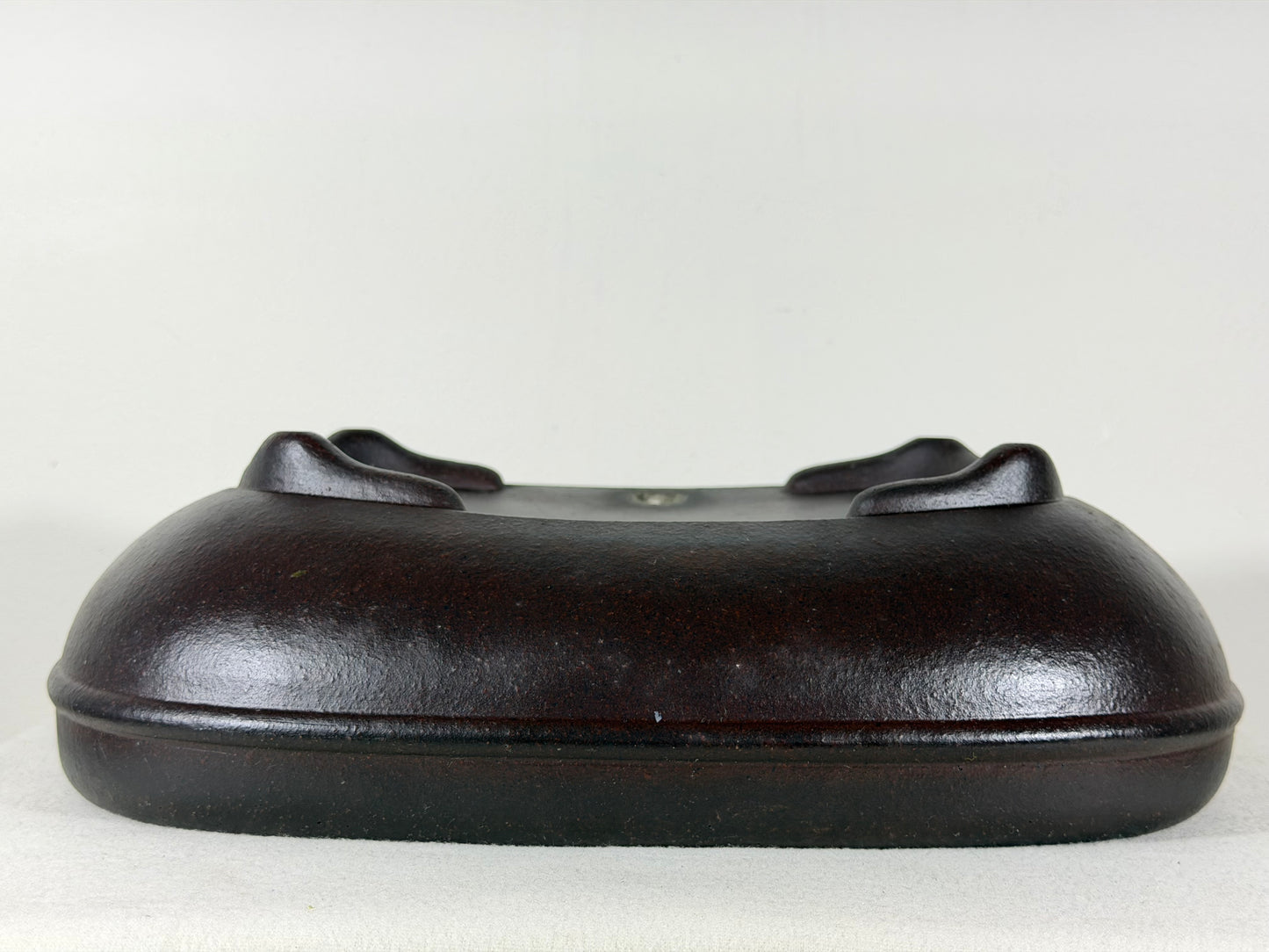 Preowned Japanese Tokoname Unglazed Rectangular Bonsai Pot Yamaaki - 13.5” By 11”