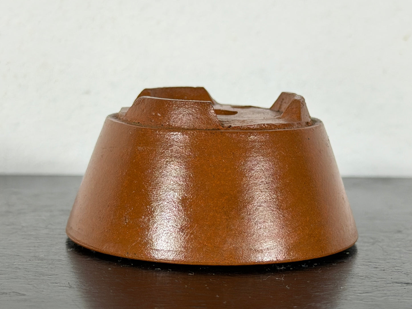 Preowned Vintage Japanese Tokoname Unglazed Round Bonsai Pot Eimei - 2.25” By 1 1/8”