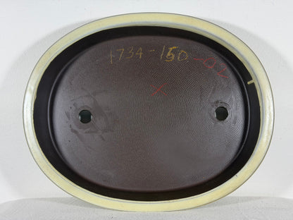 Preowned Japanese Tokoname Glazed Oval Bonsai Pot - 13.75” By 11”