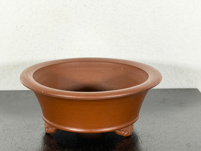 New Japanese Tokoname Unglazed Round Bonsai Pot Bigei - 3.25” By 1.25”