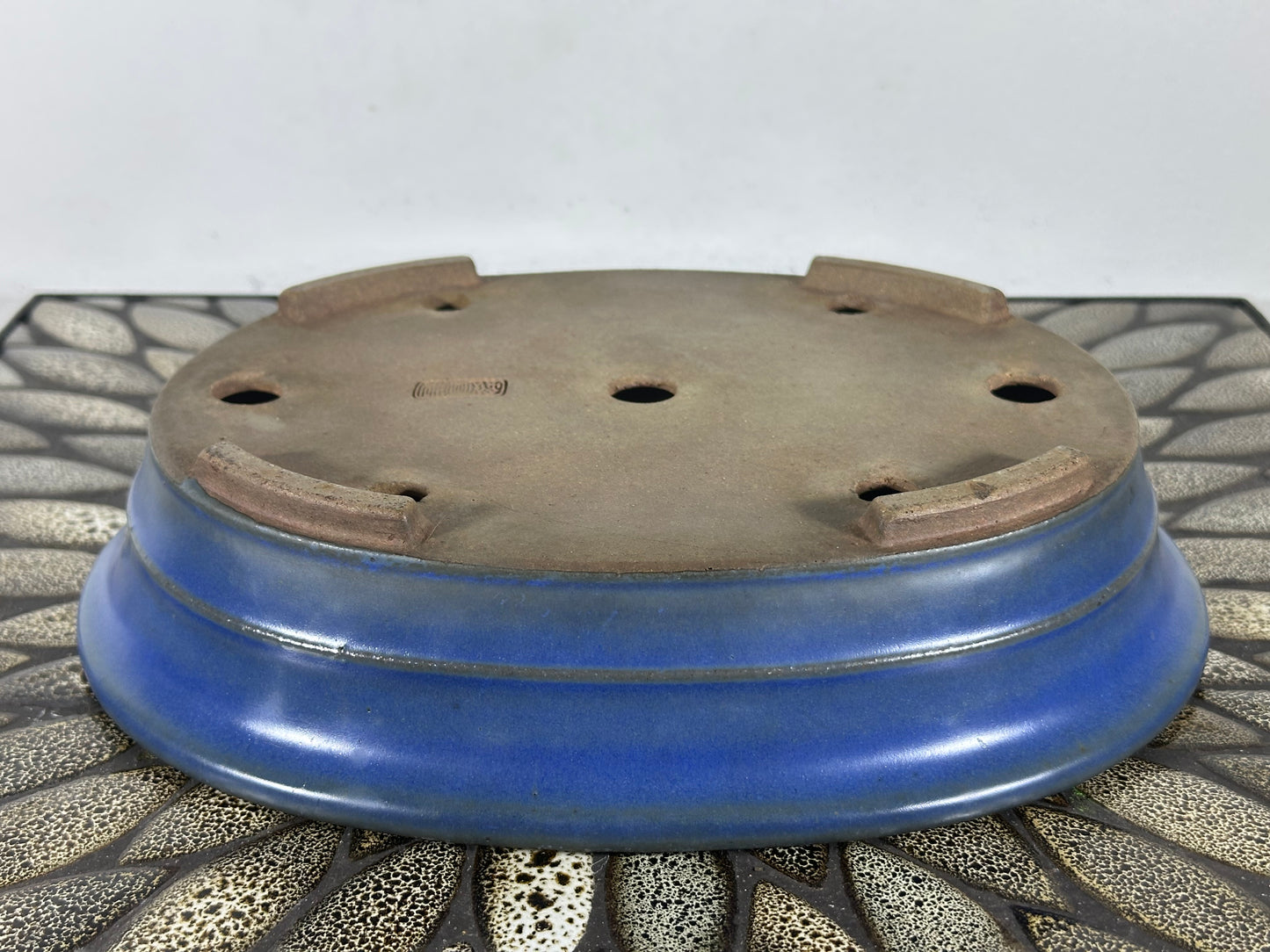 Preowned Japanese Tokoname Glazed Oval Bonsai Pot Reiho - 10.25” By 8.25”