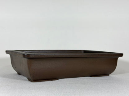 Preowned Japanese Tokoname Unglazed Rectangular Bonsai Pot - 10.5” By 7.25”