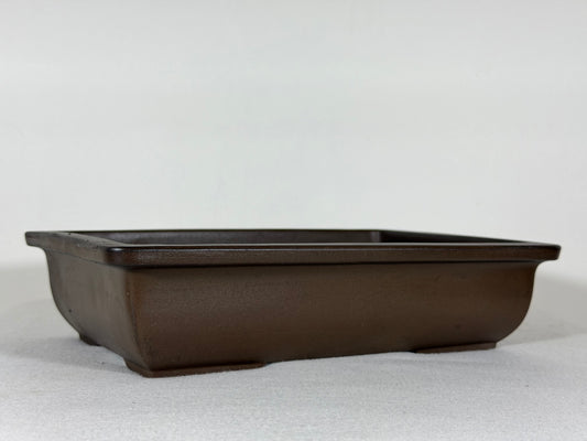 Preowned Japanese Tokoname Unglazed Rectangular Bonsai Pot - 10.5” By 7.25”