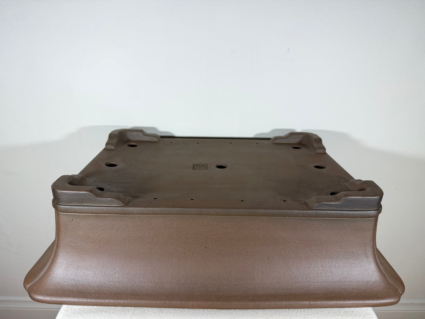 Preowned Japanese Tokoname Unglazed Rectangular Bonsai Pot Gyouzan Nakano - 22.25” By 16.75”