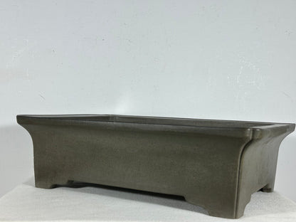 Preowned Japanese Tokoname Unglazed Rectangular Bonsai Pot Seizan - 15” By 11”