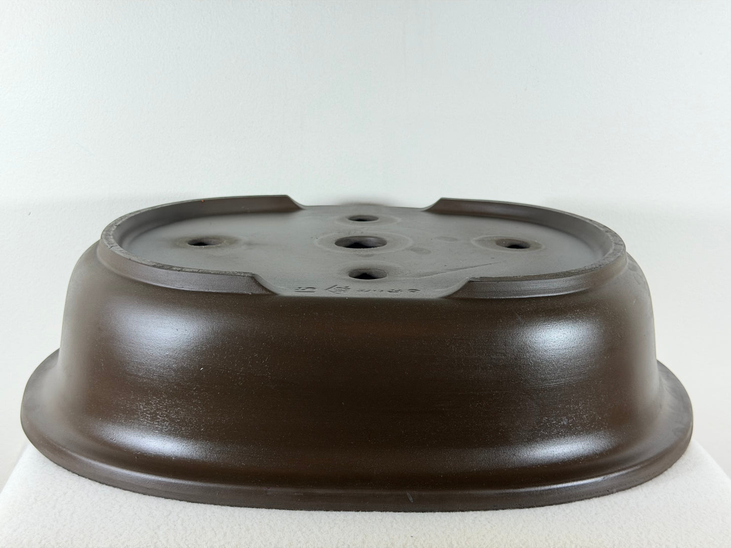 Preowned Japanese Tokoname Oval Unglazed Bonsai Pot Yamagen - 18” By 14.75”