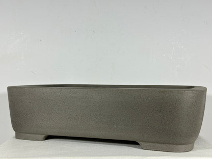 Preowned Japanese Tokoname Unglazed Rectangular Bonsai Pot Seizan - 16.25” By 11.75”