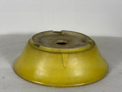 Preowned Japanese Tokoname Glazed Round Bonsai Pot Aiba Koyo - 7.5” By 2 1/8”