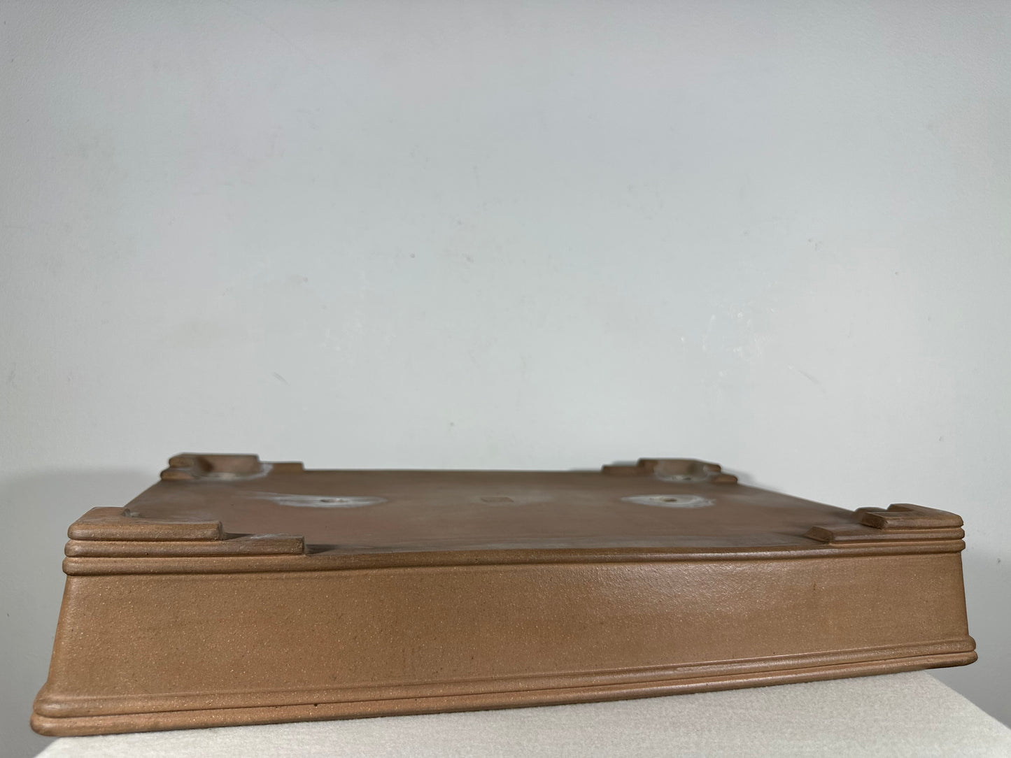 Preowned Japanese Tokoname Unglazed Rectangular Bonsai Pot Seizan - 19” By 13”