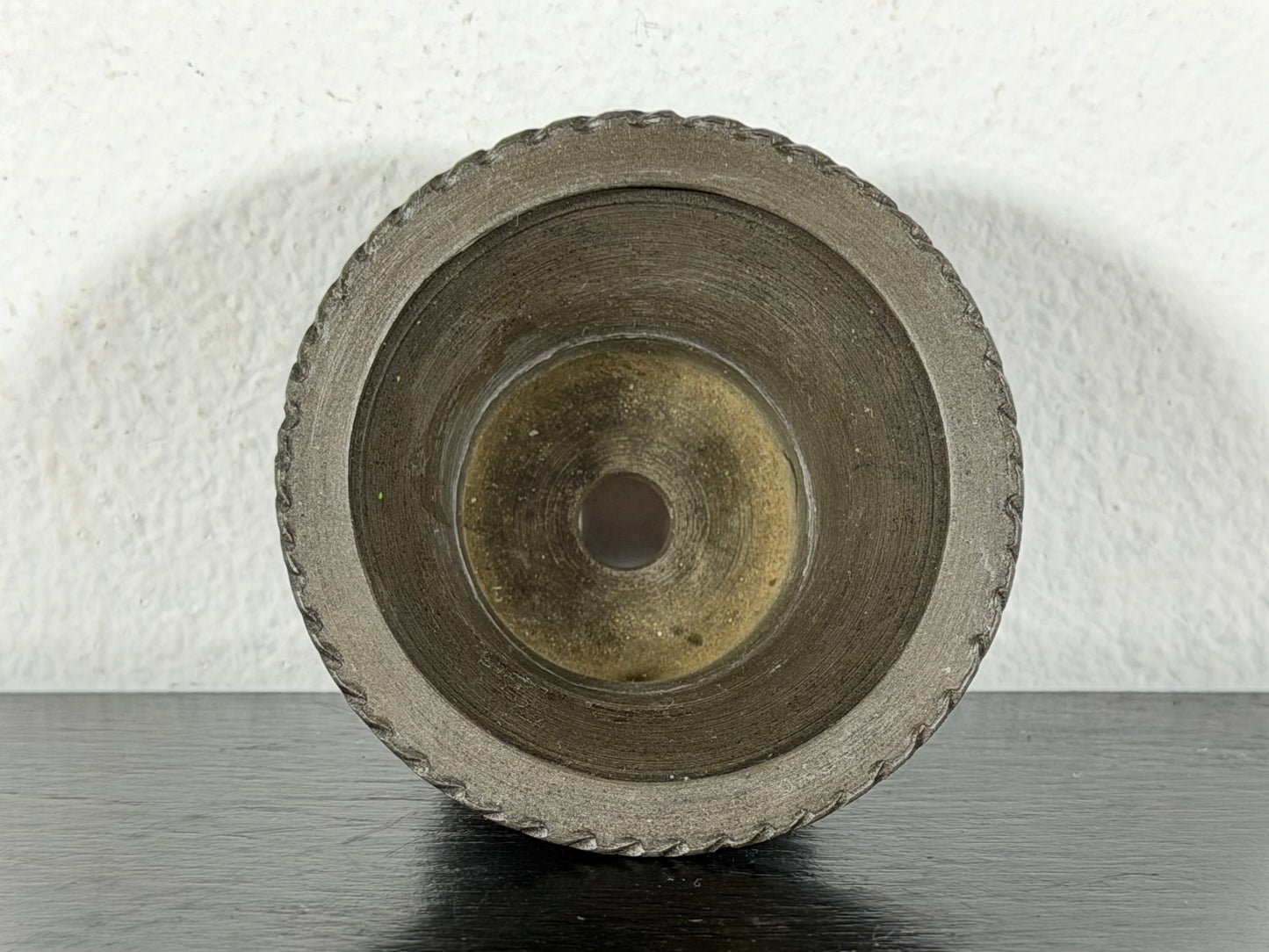 Preowned Vintage Japanese Tokoname Unglazed Cascade Round Bonsai Pot Kouhou - 2” By 1.25”