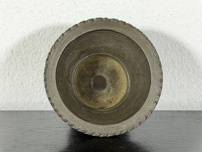 Preowned Vintage Japanese Tokoname Unglazed Cascade Round Bonsai Pot Kouhou - 2” By 1.25”