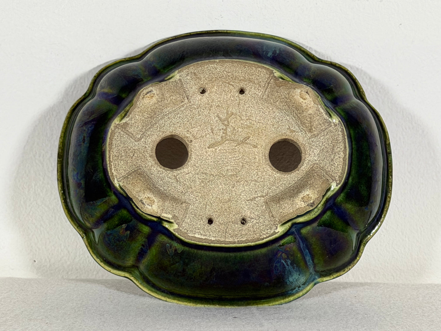 Preowned Japanese Tokoname Glazed Mokko Style Bonsai Pot Satomi - 7” By 6”