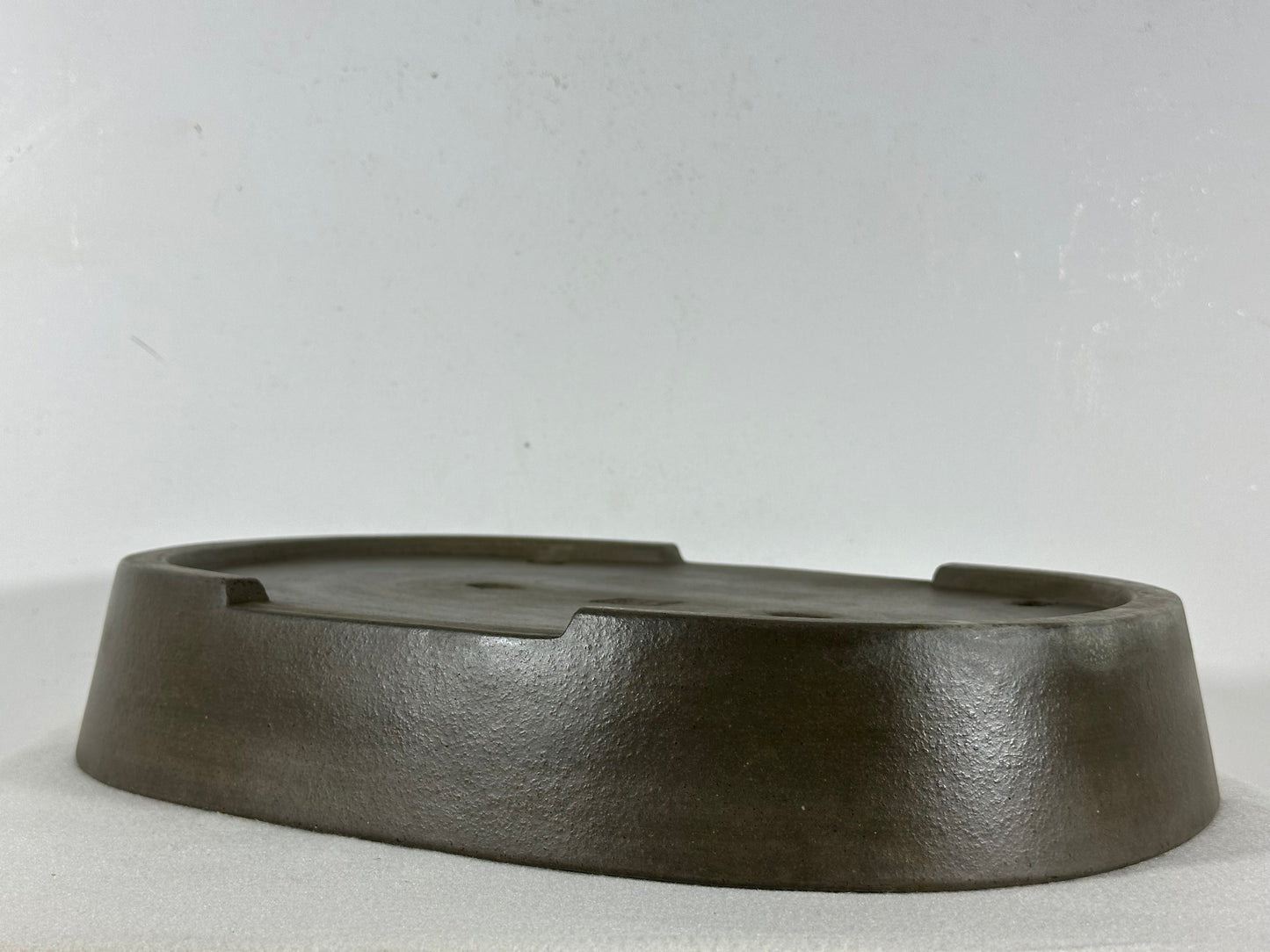 Preowned Japanese Tokoname Unglazed Oval Bonsai Pot Seizan - 14.75” By 11.75”