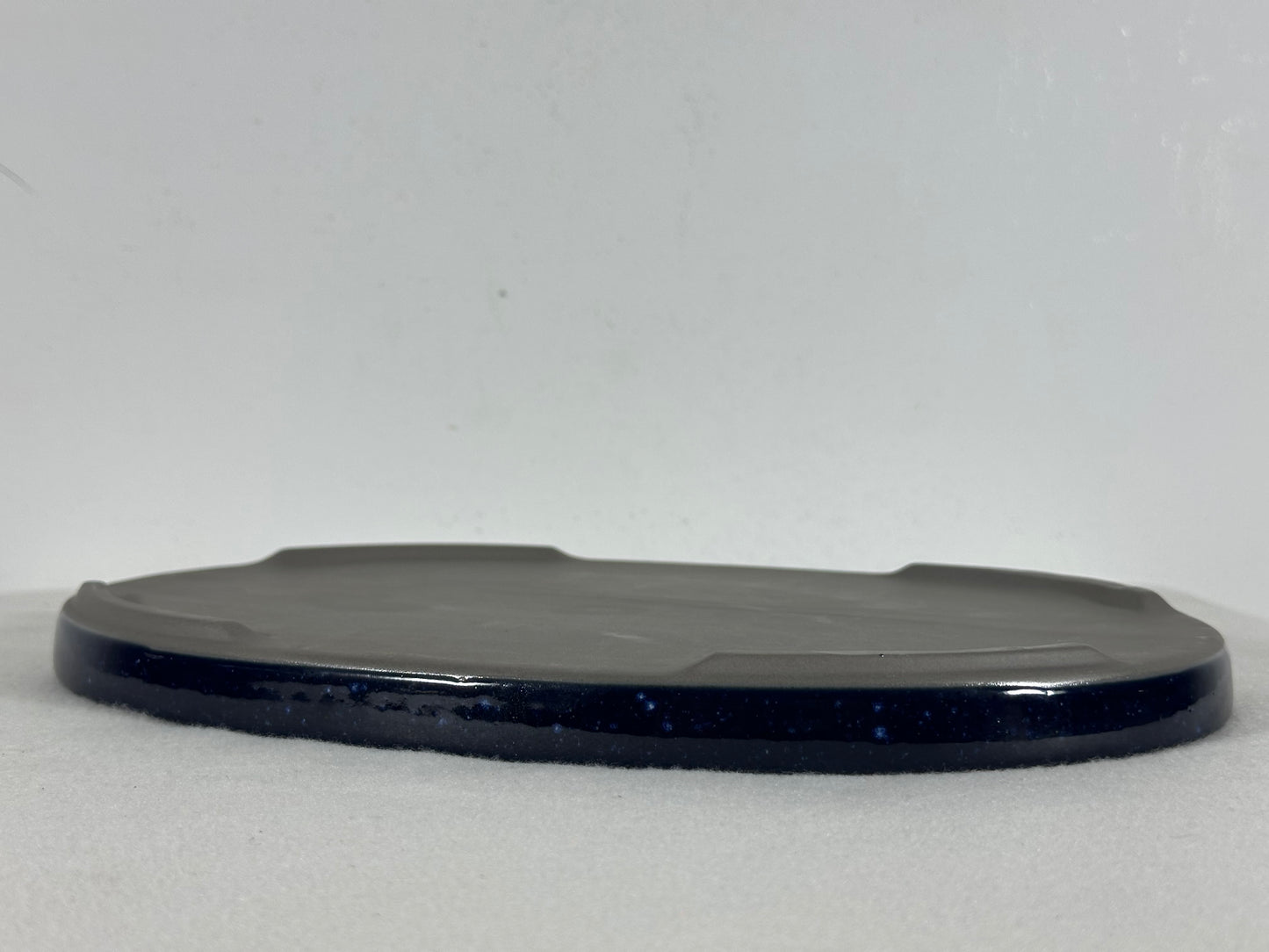 New Japanese Glazed Suiban for Suiseki Bonsai Harumatsu - 11 3/8” By 8”