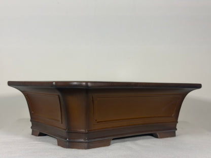 Preowned Japanese Tokoname Unglazed Rectangular Bonsai Pot Bigei - 12” By 9.25”