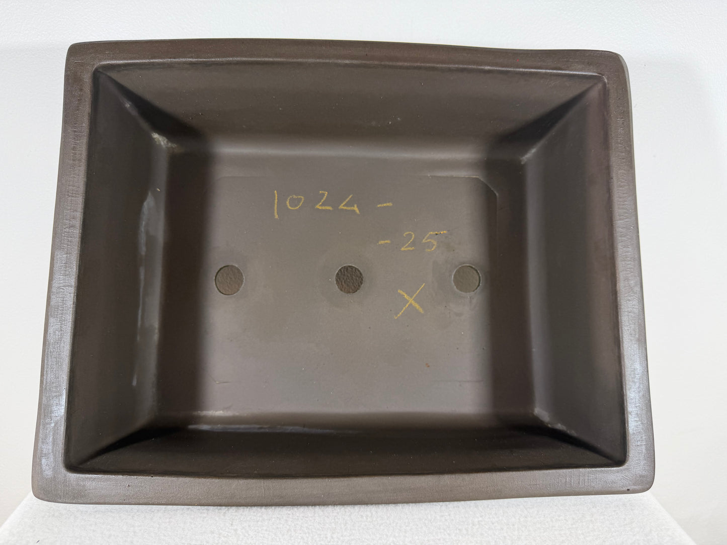 Preowned Japanese Tokoname Unglazed Rectangular Bonsai Pot - 16” By 12.75”