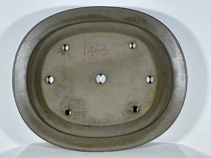 Preowned Japanese Tokoname Unglazed Oval Bonsai Pot Kisen - 17.5” By 14.5”