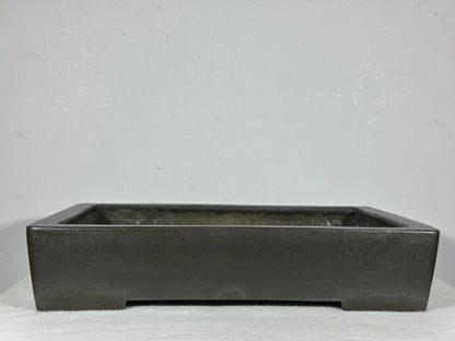Preowned Japanese Tokoname Unglazed Rectangular Bonsai Pot Seizan - 13” By 9”
