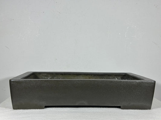 Preowned Japanese Tokoname Unglazed Rectangular Bonsai Pot Seizan - 13” By 9”