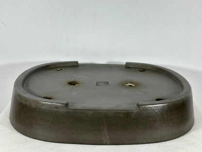 Preowned Japanese Tokoname Unglazed Oval Bonsai Pot Seizan - 14.75” By 11.75”