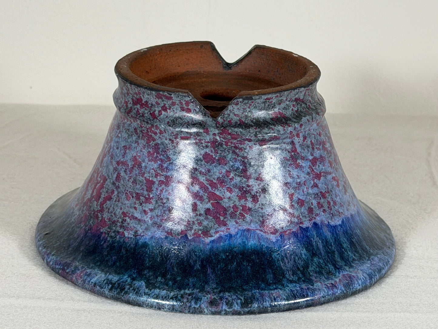 Preowned Japanese Tokoname Glazed Round Bonsai Pot Syuhou Yoshimura - 6.5” By 3.25”