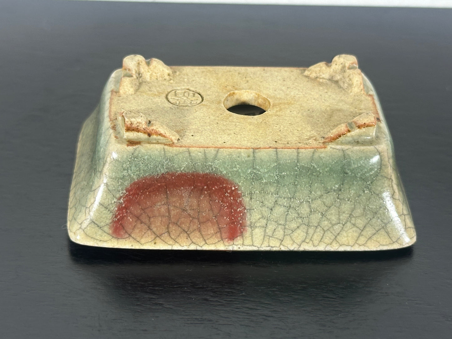 Preowned Vintage Japanese Rectangular Bonsai Pot By EIMEI - 2.5” By 1.75”