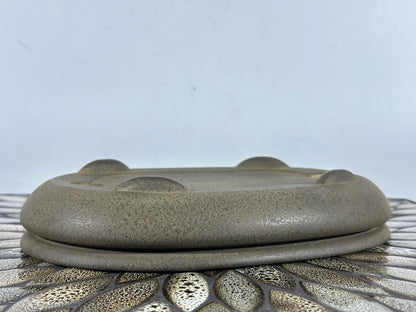 Preowned Vintage Japanese Tokoname Unglazed Bag Style Bonsai Pot Yamaaki - 10” By 6.5”