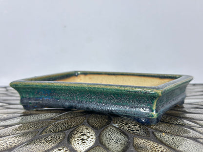 Preowned Japanese Tokoname Rectangular Bonsai Pot Aiba Koyo - 6.75” By 5 1/8”