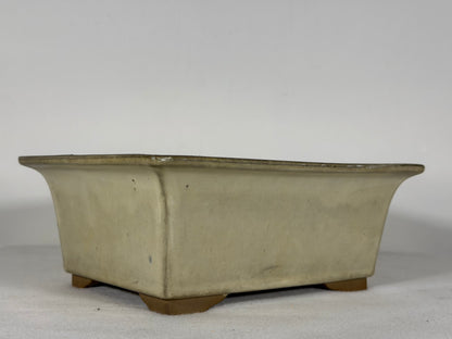 Preowned Japanese Tokoname Glazed Rectangular Bonsai Pot - 8.5” By 6.75”