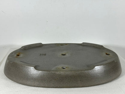 Preowned Japanese Tokoname Unglazed Oval Shallow Bonsai Pot Seizan - 14” By 10”